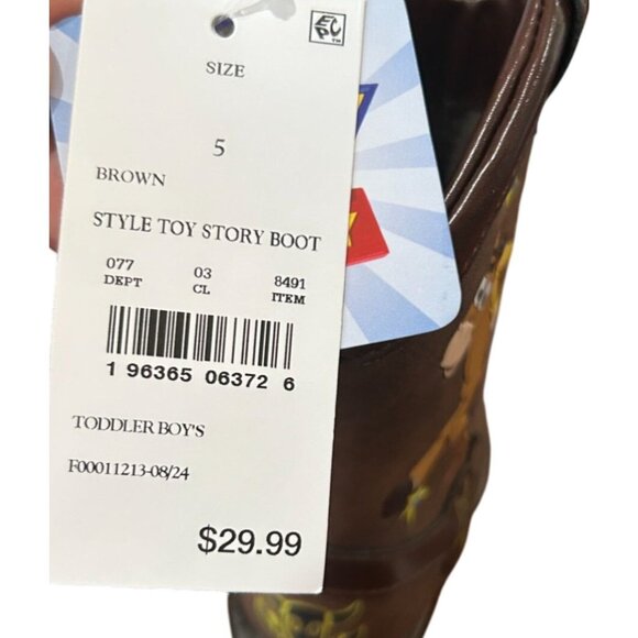 New in Box Toddler Toy Story Pull-on Boots - Brown 5T MSRP: $29.99 - Picture 6 of 6